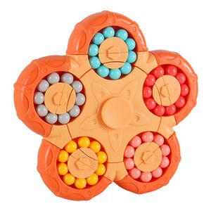 Magic Beans IQ Game Cube Toy,Rotating Finger 3D Puzzle,Fidget Spinner,Zauberwürfel Puzzle,zehnseitige Kreisel-Zauberbohnen,orange