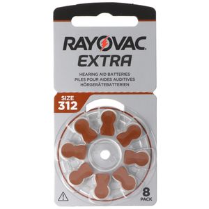 Rayovac Extra Advanced 8er Pack PR41 / 312 - Zink-Luft Hörgeräte-Knopfzelle, 1,45 V