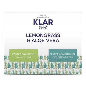 Klar Seifen Geschenkset festes Shampoo & Conditioner Lemongrass & Aloe 7040-50