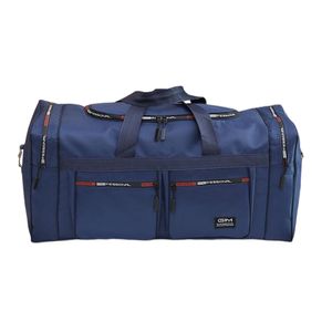 Männer Multi Pockets Travel Duffel Bag Gepäck Nylon Große Kapazität Tote Handtasche Blau