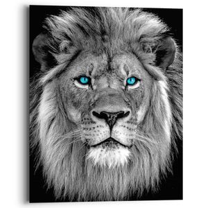 Wandbild Deco Panel Löwe mit blaue Augen Tiermotiv - Raubtier - Farbakzente