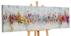 YS-Art „Abstraktion II“, farbenfrohes, buntes handgemaltes Acryl Gemälde PS 021 (150x50 cm )