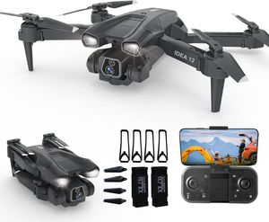 Drohne mit Kamera HD 2 Kameras Drohnen für Kinder 135° Elektrisch Einstellbar RC FPV WIFI Faltbar Quadcopter Spielzeug Flugzeuge Geschenke 360° Flips