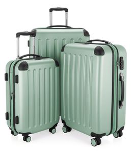 HAUPTSTADTKOFFER - Spree - Kofferset 3tlg Hartschalenkoffer Reisekoffer mit Erweiterung Set, TSA, 4 Rollen, S M & L,Mint