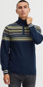 Blend BHGrote Herren Strickpullover Grobstrick Pullover Troyer mit Stehkragen und Reißverschluss Norweger Muster
