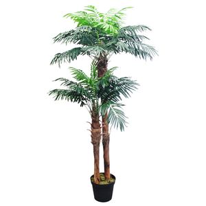 Künstliche Palme groß Kunstpalme Kunstpflanze Palme künstlich wie echt Plastikpflanze Balkon Kokospalme Königspalme Deko 170 cm hoch Decovego
