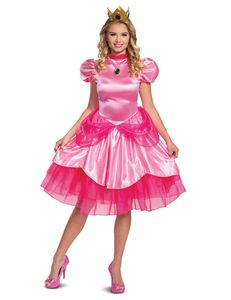 Prinzessin Peach-Kostüm für Damen Nintendo Faschingskostüm pink