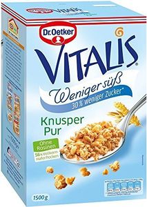 Dr Oetker Vitalis Müsli Knusper pur weniger süß 1500g 2er Pack