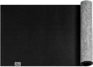 Tischläufer aus Filz Abwaschbar Tischdecke Still Grau hitzebeständig Filztischläufer Tischschutz Zweifarbig Doppelseitig (Schwarz/Grau, 30 x 100)