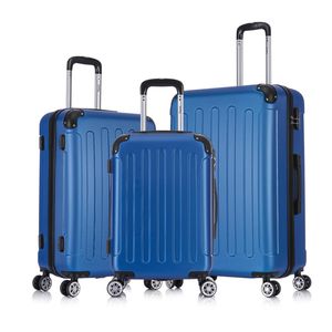 Flexot® F-2045 Kofferset Koffer Reisekoffer Hartschale Handgepäck Bordcase Doppeltragegriff mit Zahlenschloss Gr. M - L - XL Farbe Perl-Blau