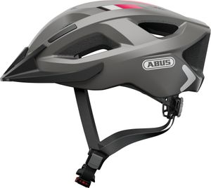 ABUS Stadthelm Aduro 2.0 - Allround-Fahrradhelm mit Licht - in sportivem Design für den Stadtverkehr - für Damen und Herren - Grau, Größe M