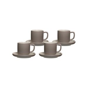 Ritzenhoff & Breker JASPER Espressotasse mit Untertasse 100 ml 4er Set taupe