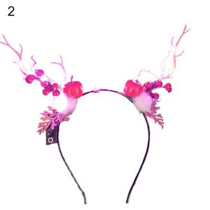 Kirschdekor Leuchtendes Weihnachtsstirnband LED-Geweih Schmetterlinge Dekor Leuchtender Kopfreifen Bankett-Haarschmuck-2
