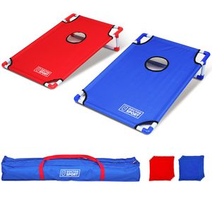 Doppel-CORNHOLE-Set Blau-Rot in Trage-Tasche  Spitzenqualität