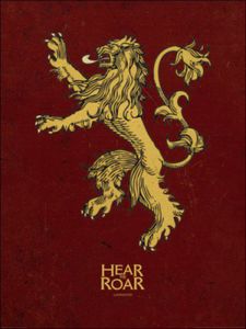 Game Of Thrones Poster Kunstdruck - Haus Lannister, Wappen, Hört Mich Brüllen (80 x 60 cm)