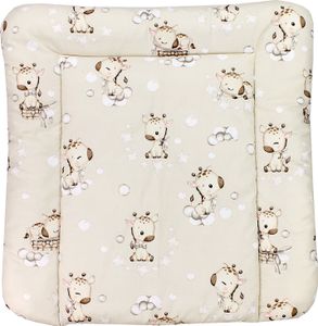 TupTam Baby Wickeltischauflage mit Baumwollbezug Gemustert, Farbe: Giraffe/ Beige, Größe: 70 x 60 cm