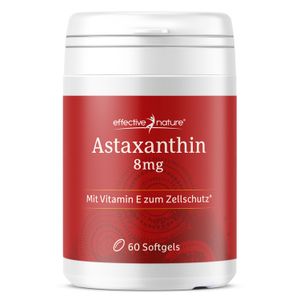 Astaxanthin-Kapseln mit Vitamin E - 60 Kapseln für 1 Monat
