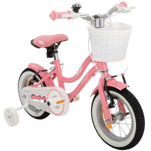 Actionbikes Kinderfahrrad Starlight 12 Zoll | Kinder Fahrrad - V-Brake Bremsen - Kettenschutz - Fahrradständer - 2-5 Jahre (Rosa)