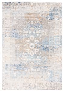 Ethno Vintage Teppich - Kurzflor - Weich Teppich für Wohnzimmer, Schlafzimmer, Esszimmer - Teppiche - Grau Blau - 240 x 330 cm