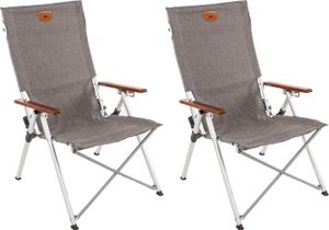 2x Campingstuhl JOPLIN 2 Klappstuhl Angelstuhl Alu Faltstuhl mit Holz Armlehnen inkl. Tragetasche