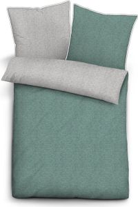 biberna Melange-Flanell Bettwäsche "MELANGE UNI" FICHTE 155/220 + 80/80