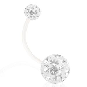 Taffstyle Bauchnabelpiercing Schwangerschaft Bauchnabelpiercing Flexibel Ferido Kristall Kugeln, Clear / 25mm / 8mm x 5mm Taffstyle Bauchnabelpiercing Schwangerschaft Bauchnabelpiercing Flexibel Ferido Kristall Kugeln, Clear / 25mm / 8mm x 5mm