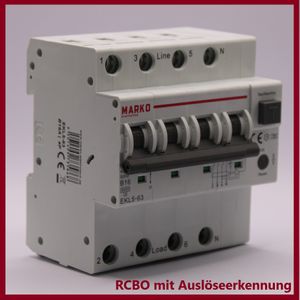 FI/LS-Schalter B16 30mA TypA 3P+N RCBO FI-Schalter LS Schalter Auslöseerkennung