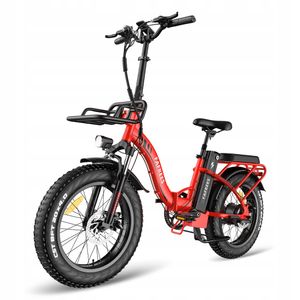 Fafrees F20 MAX Skladací elektrický bicykel 48V 22,5AH Veľkokapacitná batéria, 20 palcov * 4,0 Fat E Bike E-Mountain Bike Shimano 7S 150kg Naložiteľná červená