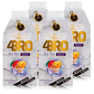 4BRO Ice Tea Eistee Mango Maracuja 500ml - Erfrischungsgetränk (4er Pack)