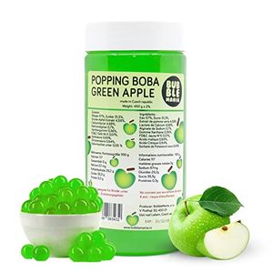 Popping Boba-Fruchtperlen für Bubble Tea | Grüner Apfel - Fruchtige Tapioka Perlen von Bubble Mania - 450 G