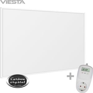 VIESTA® Infrarot Wandheizung mit Thermostat [INKL. TH10 THERMOSTAT] – Infrarotheizung Wandmontage Heizkörper – Carbon Crystal Infrarotheizung – Paneel Badezimmer geeignet – (Modell F300 - 300W)