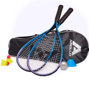 Apollo Speed Badminton Set | Badminton Schläger in versch. Farben | Federball Set | Squash Schläger Set | Badminton Tasche und Badmintonschläger | Federball Schläger | Federball Set Kinder - blau