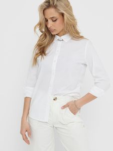 JACQUELINE DE YONG Hemd Damen Baumwolle Weiß GR35930 - Größe: 36