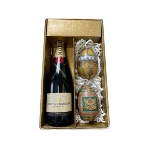 Geschenkbox Champagner Moët & Chandon Impériale - Gold - 1 Brut - Fabergé-Eier (Zufallsmuster) LE PETIT DUC