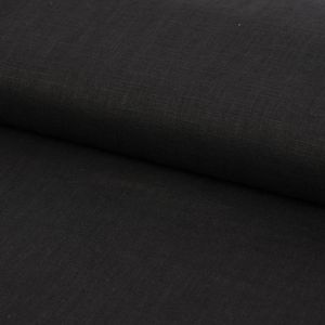 Leinenstoff mit Baumwolle vorgewaschen einfarbig schwarz 1,40m Breite