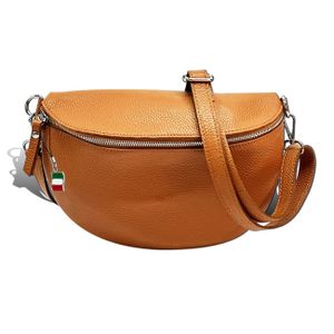 Florence Echtleder Bauchtasche groß Damen braun/tan Umhängetasche Jugend D2OTF825C