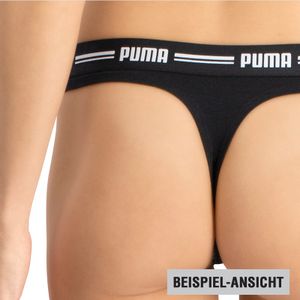 PUMA Damen Iconic String, 3er Pack - Soft Baumwolle Stretch Schwarz S