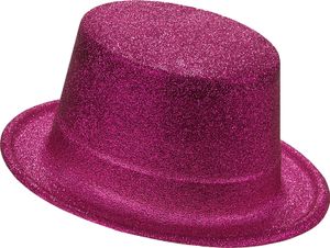 Glitzer-Zylinder Party-Hut pink
