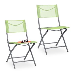 relaxdays Klappbarer Gartenstuhl 2er Set grün