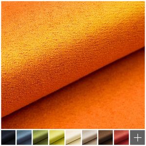 novely® ALPEN Polsterstoff im Wildleder-Look | Möbelstoff Velours Microfaser - Farbe: 51 Orange