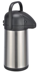 Airpot Pumpkanne aus Edelstahl - 2,2 Liter - Isolierkanne für heiße und kalte Getränke - Thermo Kaffee Tee Kanne drehbar auslaufsicher