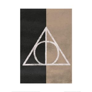 Harry Potter - s potlačou, Dary smrti PM6083 (80 cm x 60 cm) (hnedá/čierna/biela)