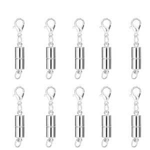 INF 10er-Pack magnetische Schmuck-Verbindungsverschlüsse für Halsketten und Armbänder Silber