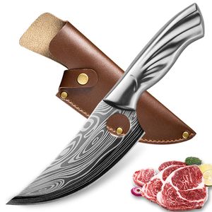 Kuchyňský sekací nůž Fukaja-Stříbrná/Vzor/S pouzdrem KP18450