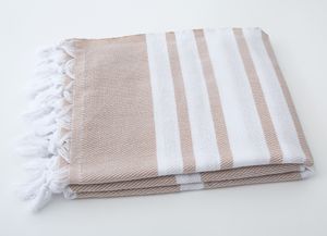 Hamam Handtuch Badetuch - Tuva Home - 100x180cm 100% Baumwolle Riesiges Handtuch für Sauna SPA Strandtuch XXL Pareo Kilt für Sauna für Damen und Herren, Farbe: Beige