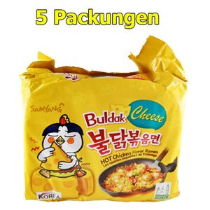 Samyang Buldak Instant Nudelgericht Hot Chicken Cheese 5er Pack (5 x 140g)