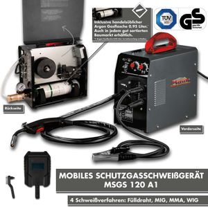 Mobiles Mauk Schutzgasschweißgerät MSGS 120 mit integrierter Argon-Gasflasche