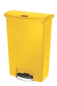 Rubbermaid Slim Jim® Step-On-Tretabfallbehälter, 90 l, Kunststoff, Pedal vorne, gelb