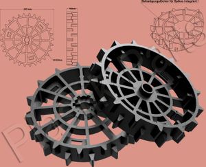 Antriebsräder 2er Set Offroad Profil für Ferrex R800 Smart Mähroboter