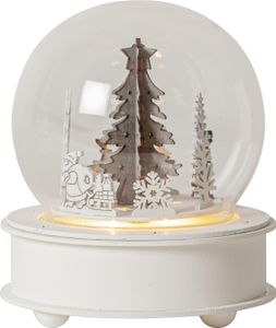 LED Tischleuchte Grauberg mit Spieluhr Timer Batterie und Glaskugel